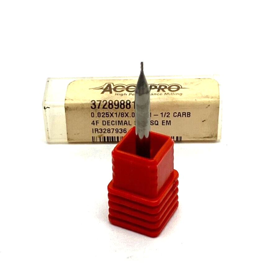 Accupro 37289881 Square End Mill .025 x 1/8 x .075 x 1-1/2 Carbide Spiral Flute - Maverick Industrial Sales