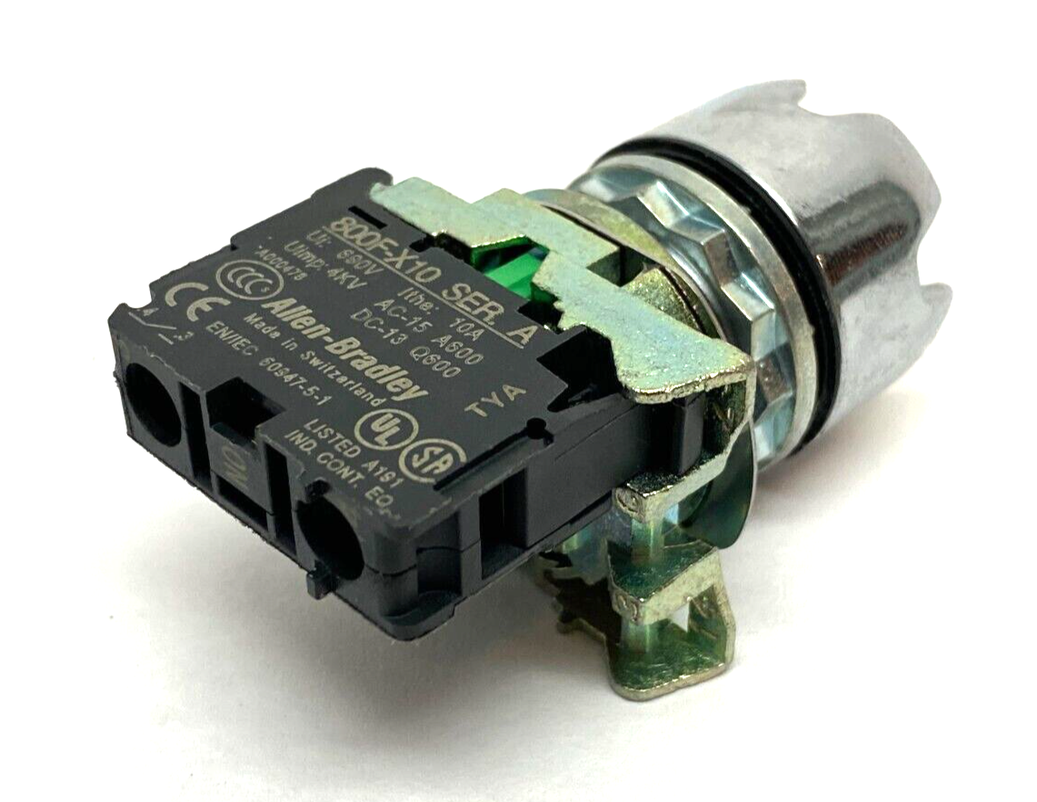 Allen Bradley 800FM-LG7 Shielded Momentary Push Button Illuminated WHITE 1 Cont - Maverick Industrial Sales