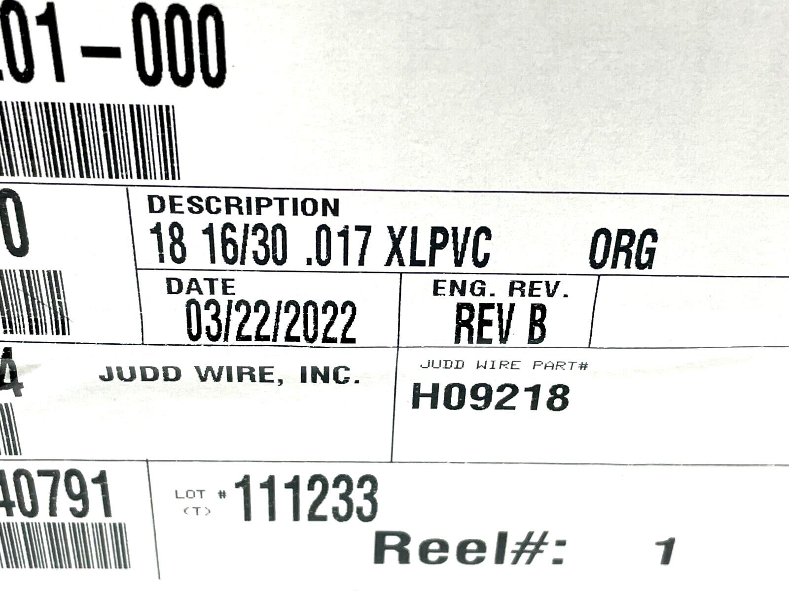 Judd Wire H09218 Lead Wire 18AWG 300V Orange 3000ft Length - Maverick Industrial Sales
