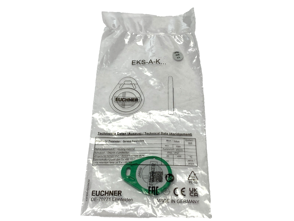 EKS-A-K1GNWT32-EU | Euchner Electronic Read/Write Key 094839 - New - Maverick Industrial Sales