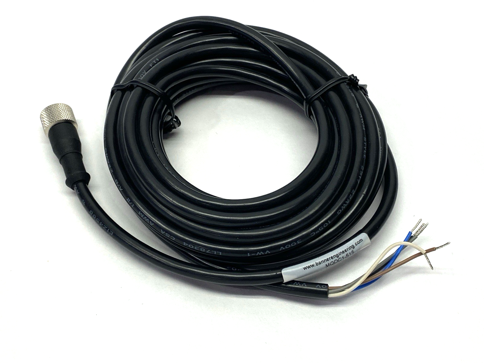 Banner MQDC1-515 Single-Ended Cable Female M12 Connector 5-Pin 5m 47812 - Maverick Industrial Sales