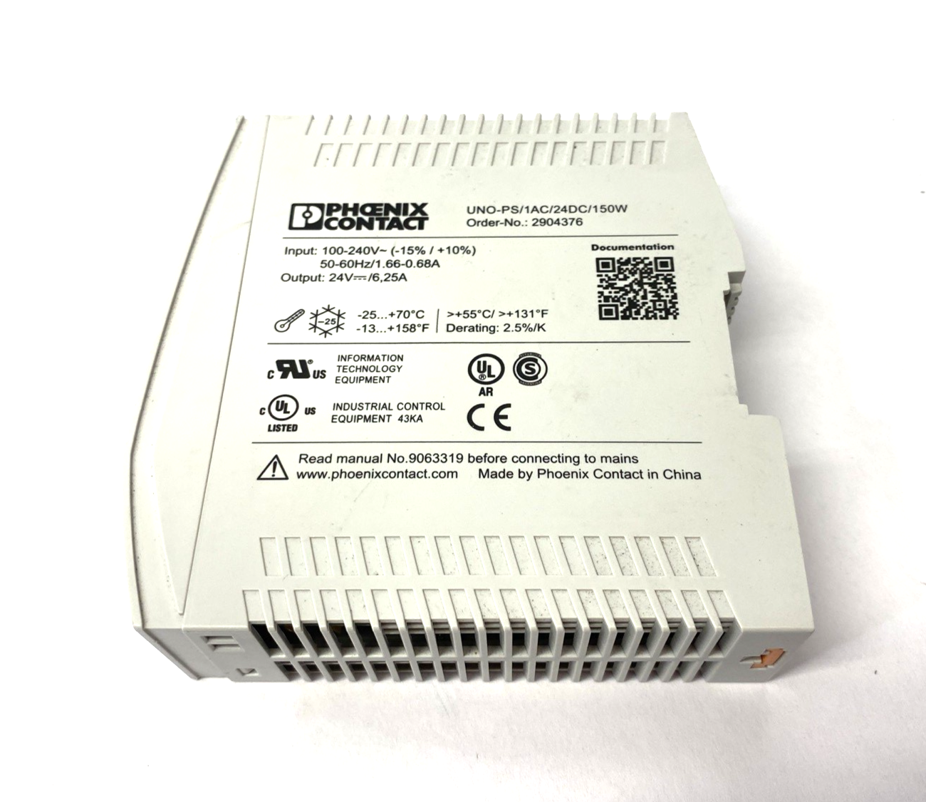 UNO-PS/1AC/24DC/150W | Phoenix Contact 2904376 Primary Switched UNO Power Supply - Used - Maverick Industrial Sales
