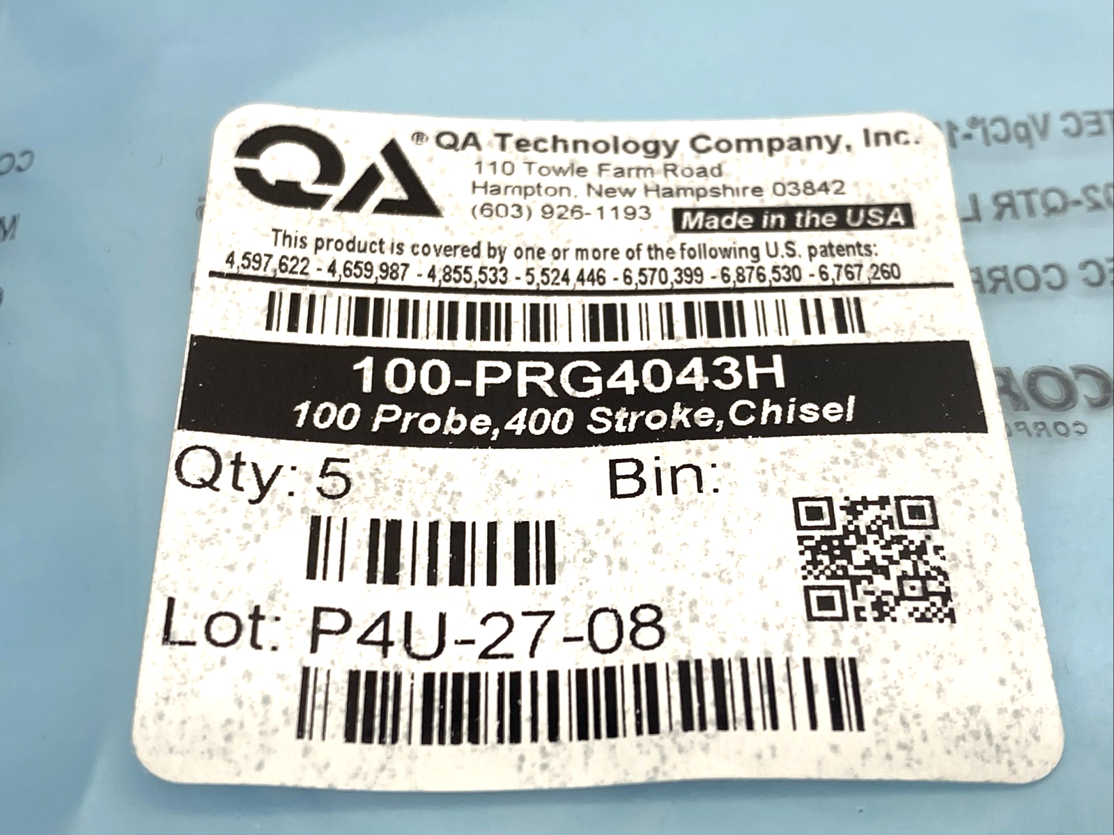 QA Technology 100-PRG4043H Probe .100 Center .400 Stroke, Chisel LOT OF 10 - Maverick Industrial Sales