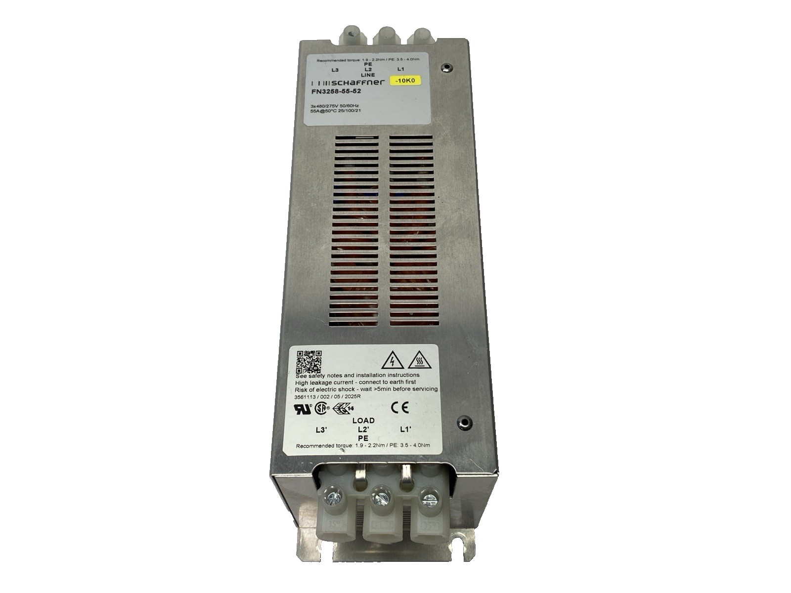 Schaffner FN3258H-130-35 Power Line Filter 3-Phase 520/300V 130A - Maverick Industrial Sales