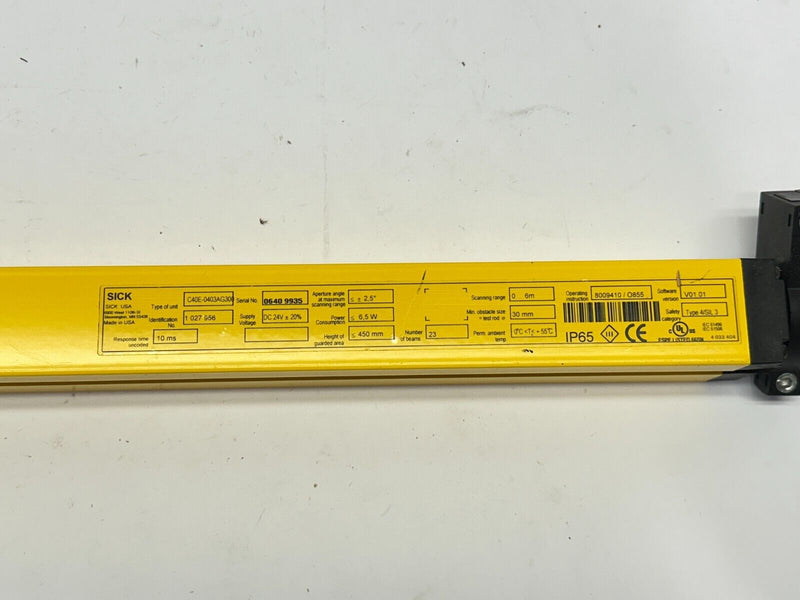 Sick C40E-0403AG300 Safety Light Curtain Receiver 24VDC 1027956 - Maverick Industrial Sales