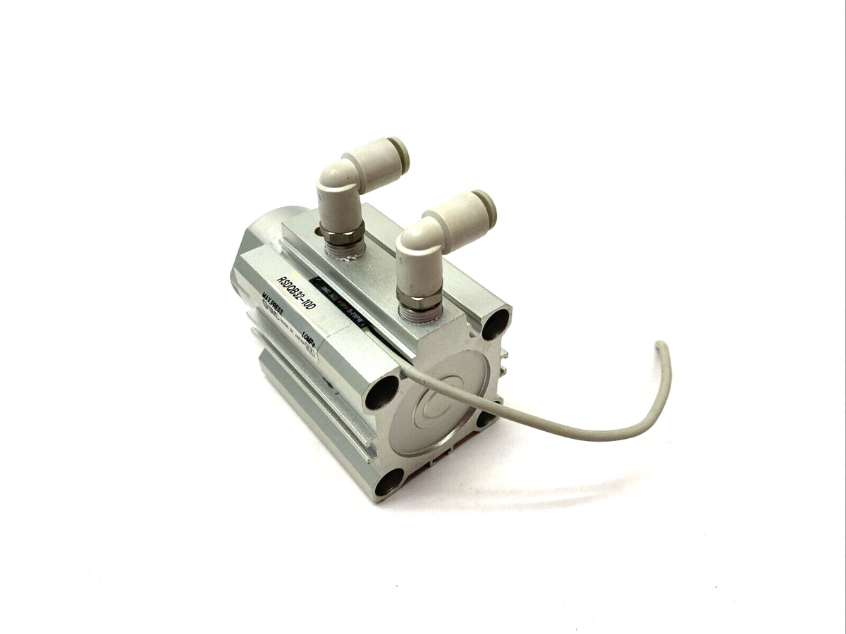 RSDQB32-10D | SMC Fixed Mount Height Stopper Cylinder 1.0MPa With D-F9PW Sensor - Used - Maverick Industrial Sales