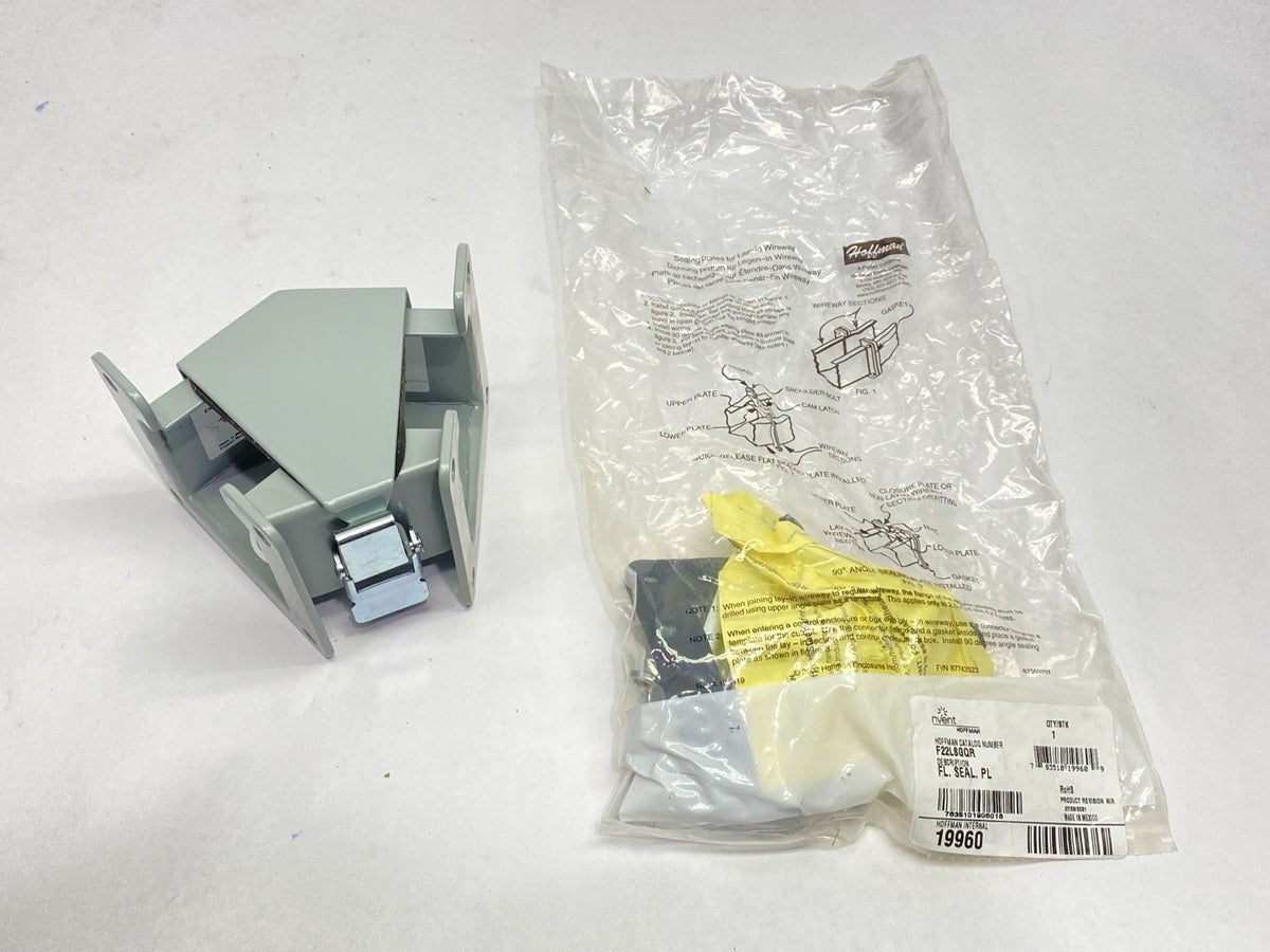 F22LE45A | Hoffman 45 Degree Lay-In Wireway Elbow 2.5" x 2.5" Gray Steel Type 12 - New – Open box - Maverick Industrial Sales