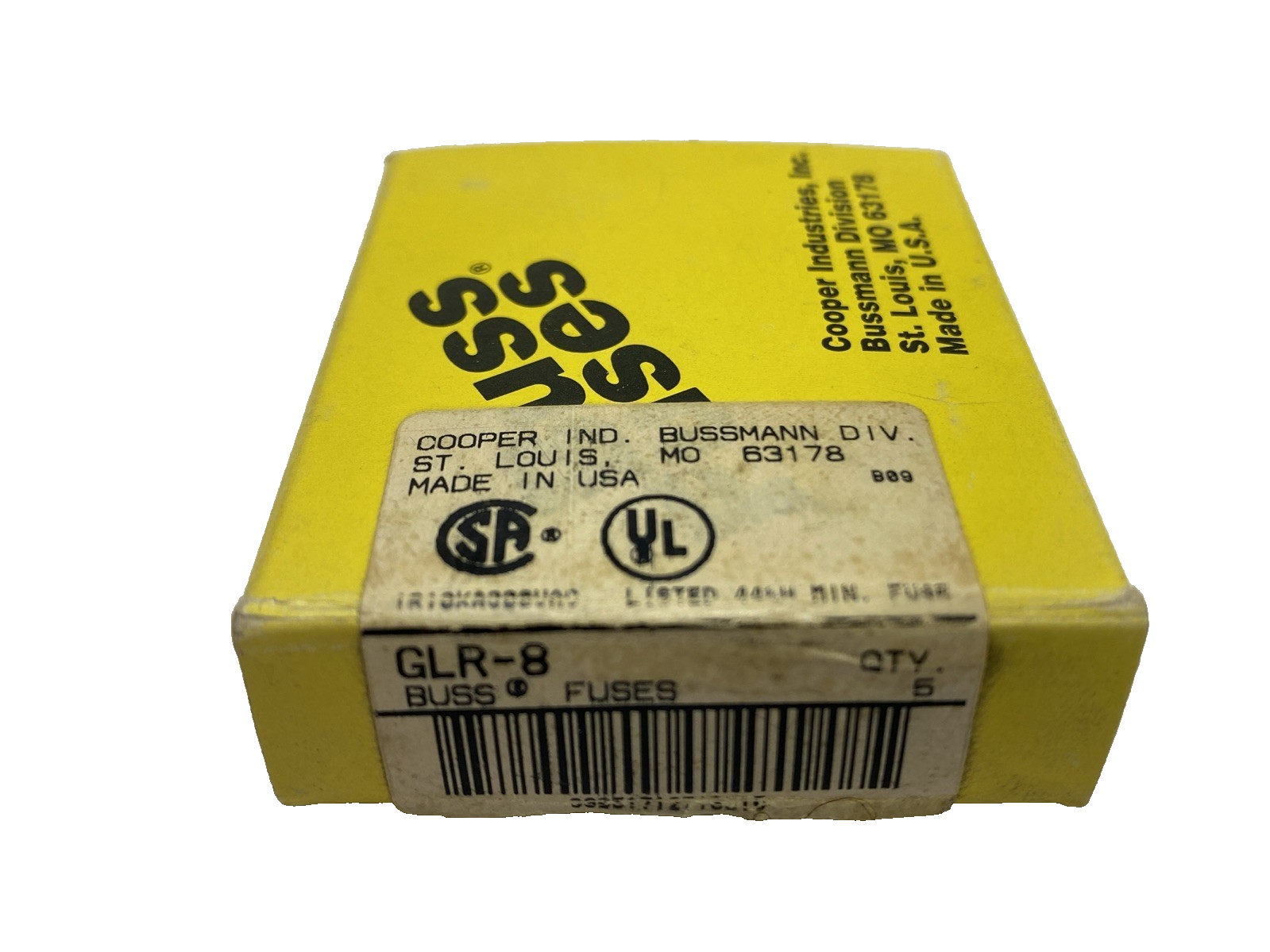 Cooper Bussmann GLR-8 Miniature Fast-Acting Fuse 8A 300VAC LOT OF 5 - Maverick Industrial Sales