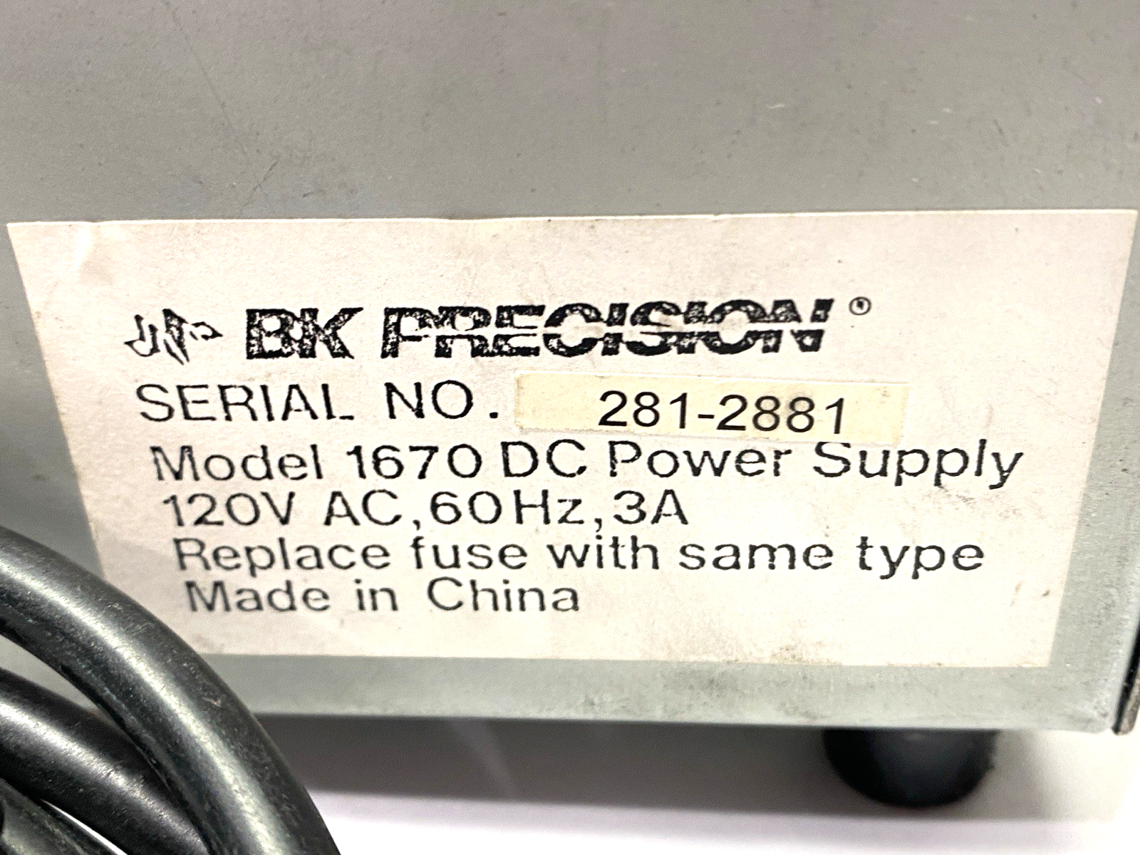 B&K Precision 1670 DC Power Supply 120VAC 60Hz 3A - Maverick Industrial Sales