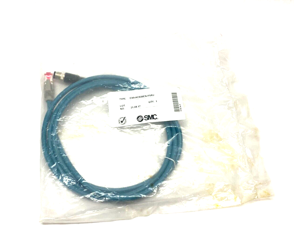 SMC EX9-AC020EN-PSRJ Serial Communication Cable M12 4-Pin Male to RJ45, 2m - Maverick Industrial Sales