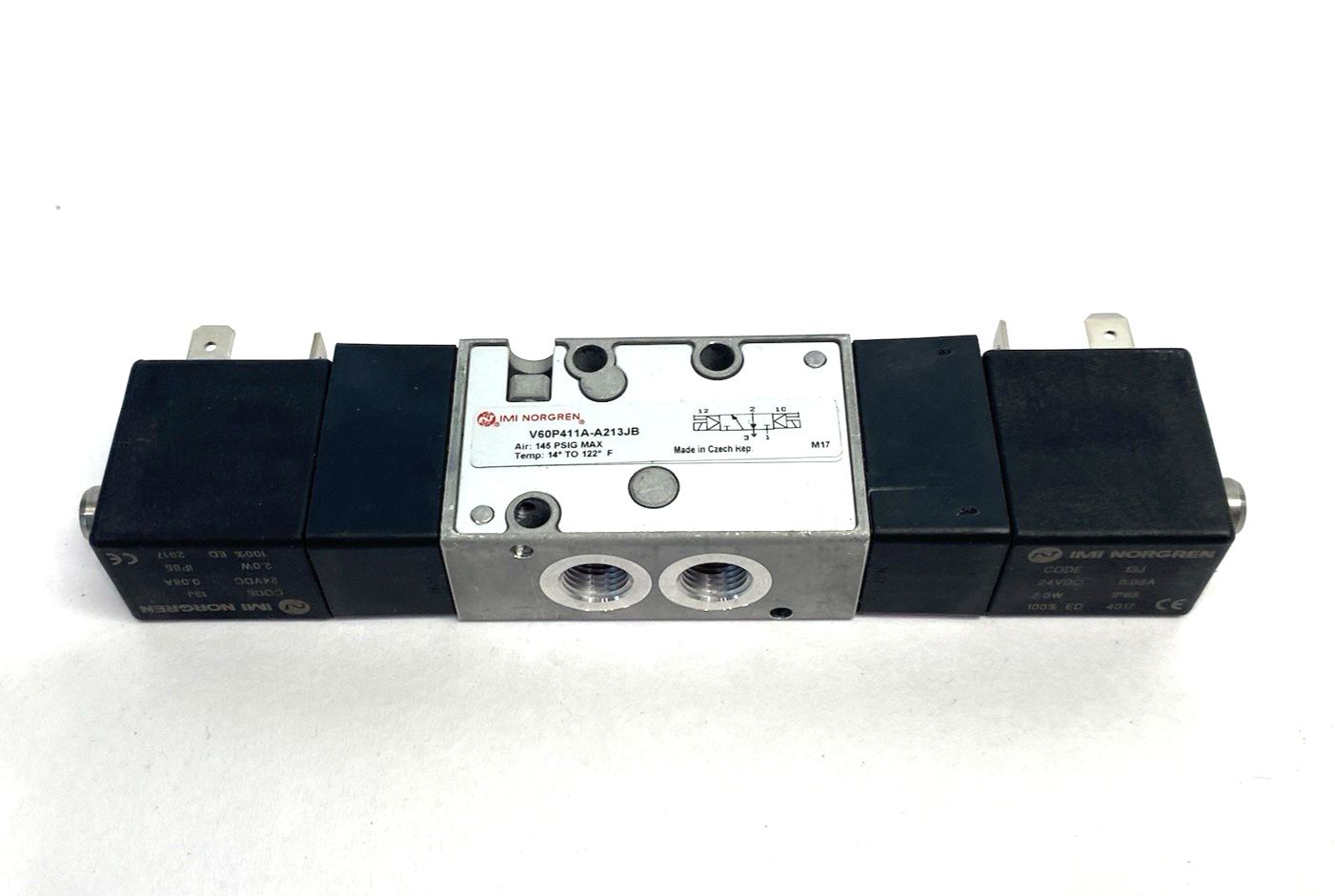 IMI Norgren V60P411A-A213JB Double Solenoid Actuated Valve 5/2-Way 24VDC - Maverick Industrial Sales