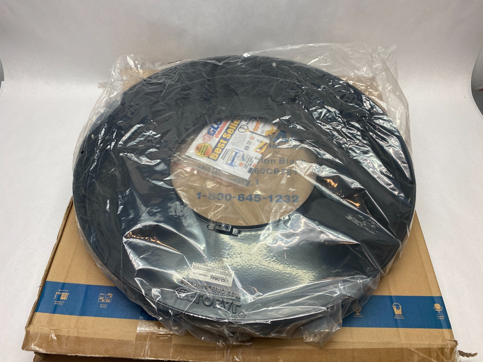 260CP781 | Global Industrial Steel Flat Lid, Black, for 36gal Trash Can - New - Maverick Industrial Sales