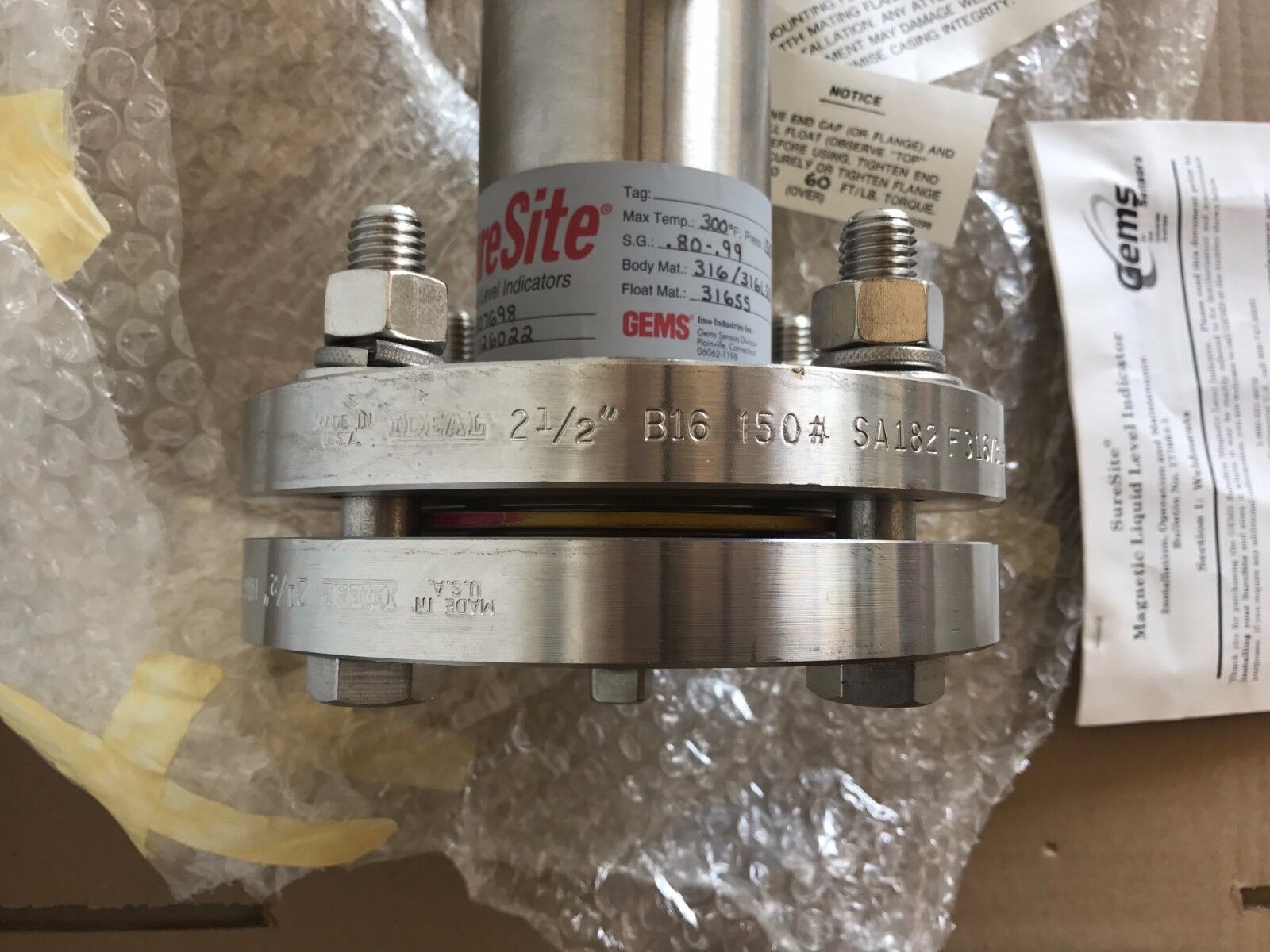 Gems Sensor 177664-1 SureSite Magnetic Liquid Level Indicator 807698 - Maverick Industrial Sales