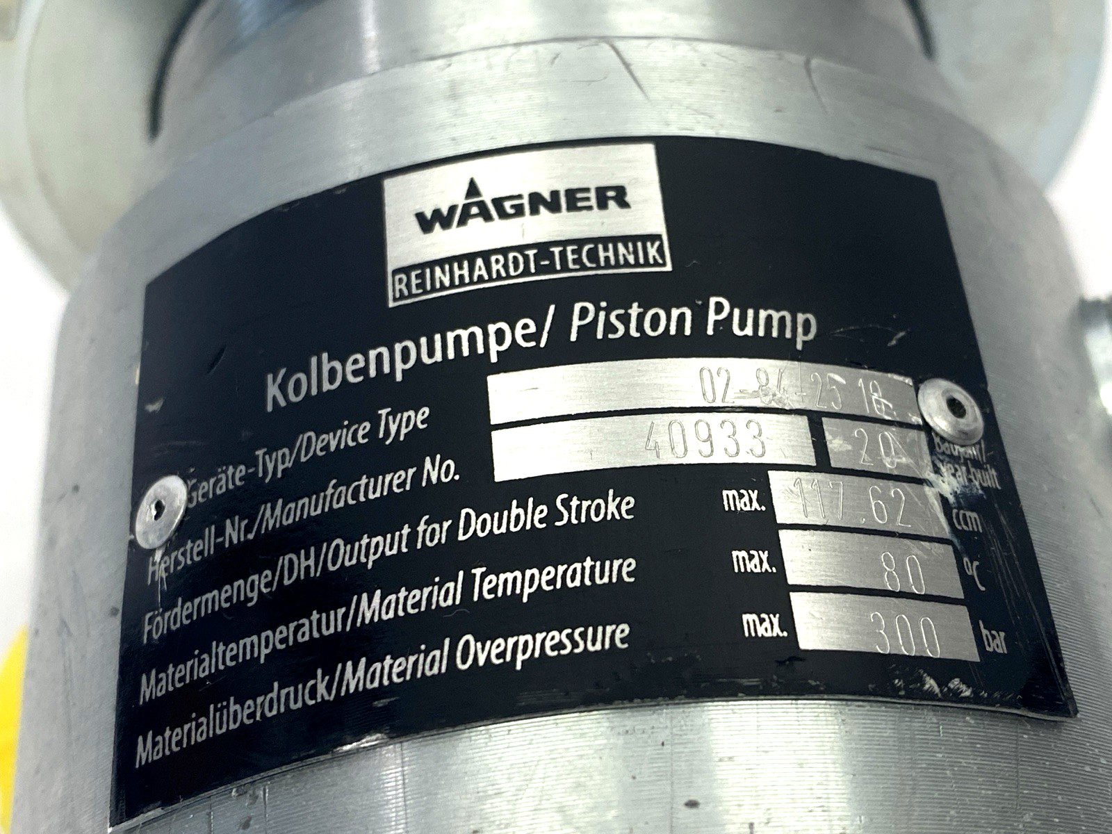 Wagner Reinhardt-Technik 02-84-25 10 Piston Pump 02842510 40933 - Maverick Industrial Sales