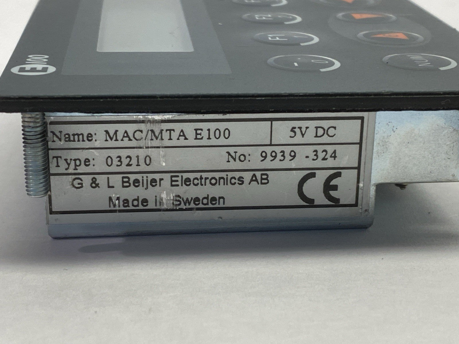 03210 | Beijer Electronics E100 Type Operating Panel 200mA 5VDC - For parts or not working - Maverick Industrial Sales