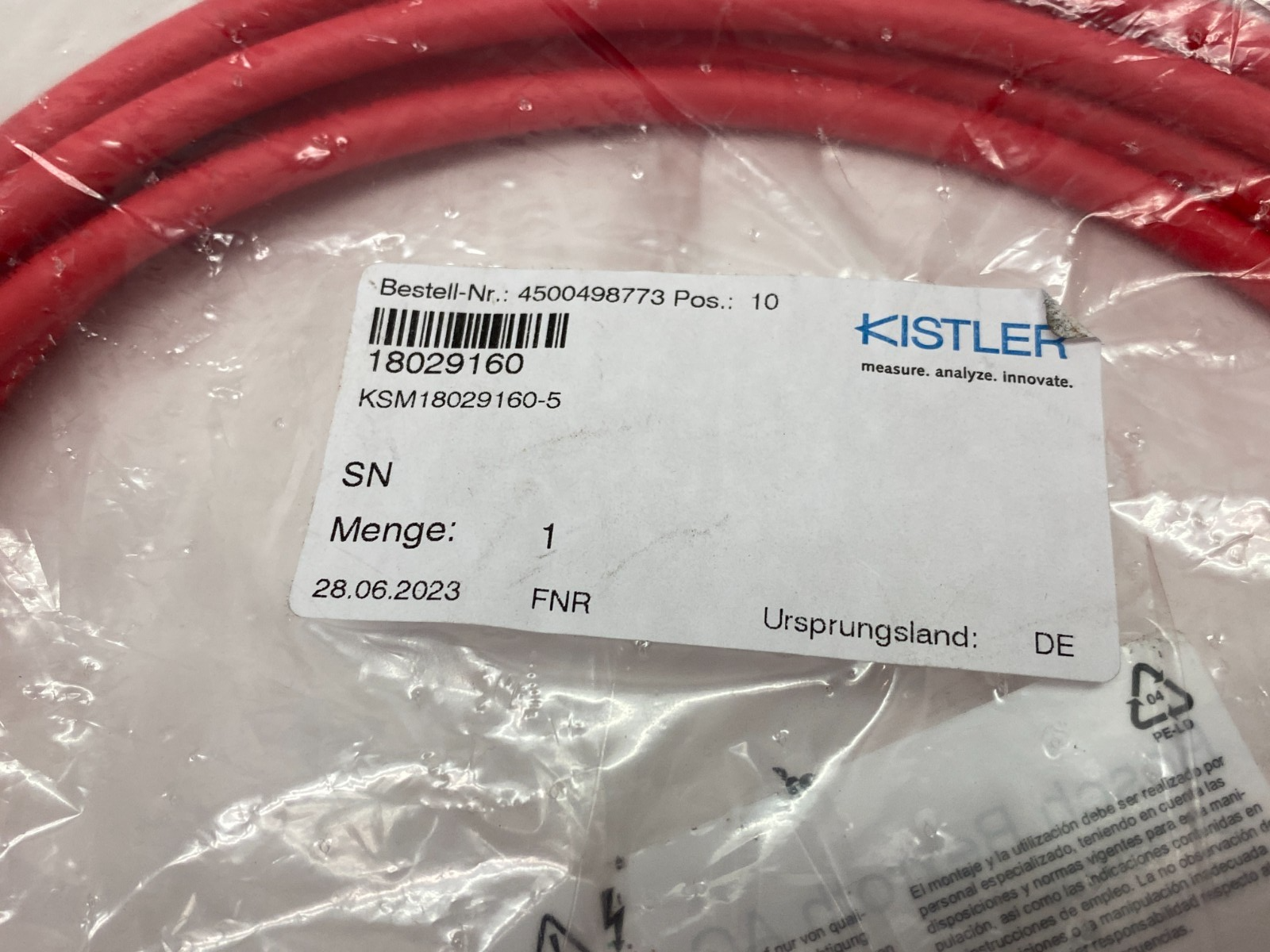 R911389205 | Bosch Rexroth SERCOS III Bus Cable 4-Pin Straight RKB0021/005,0 - New - Maverick Industrial Sales