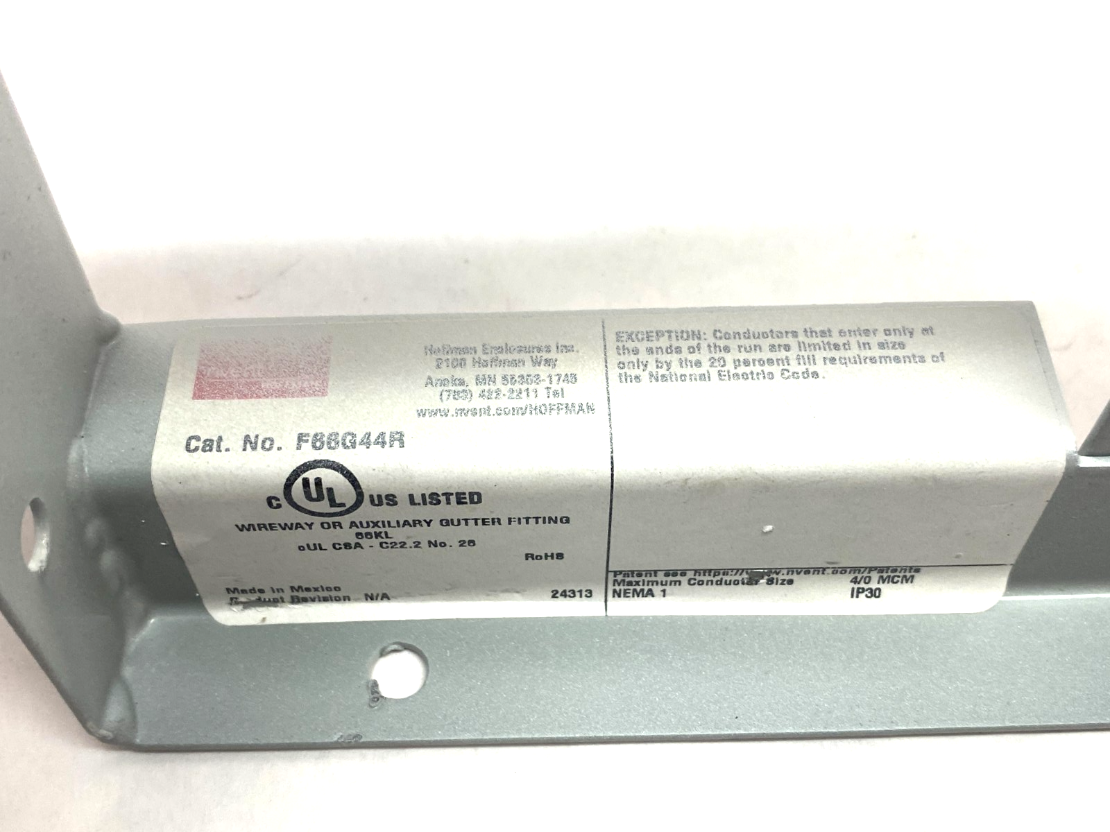 F66G44R | Hoffman nVent Reducer Plate PAINTED WHITE 6" x 6" to 4" x 4" - New – Open box - Maverick Industrial Sales