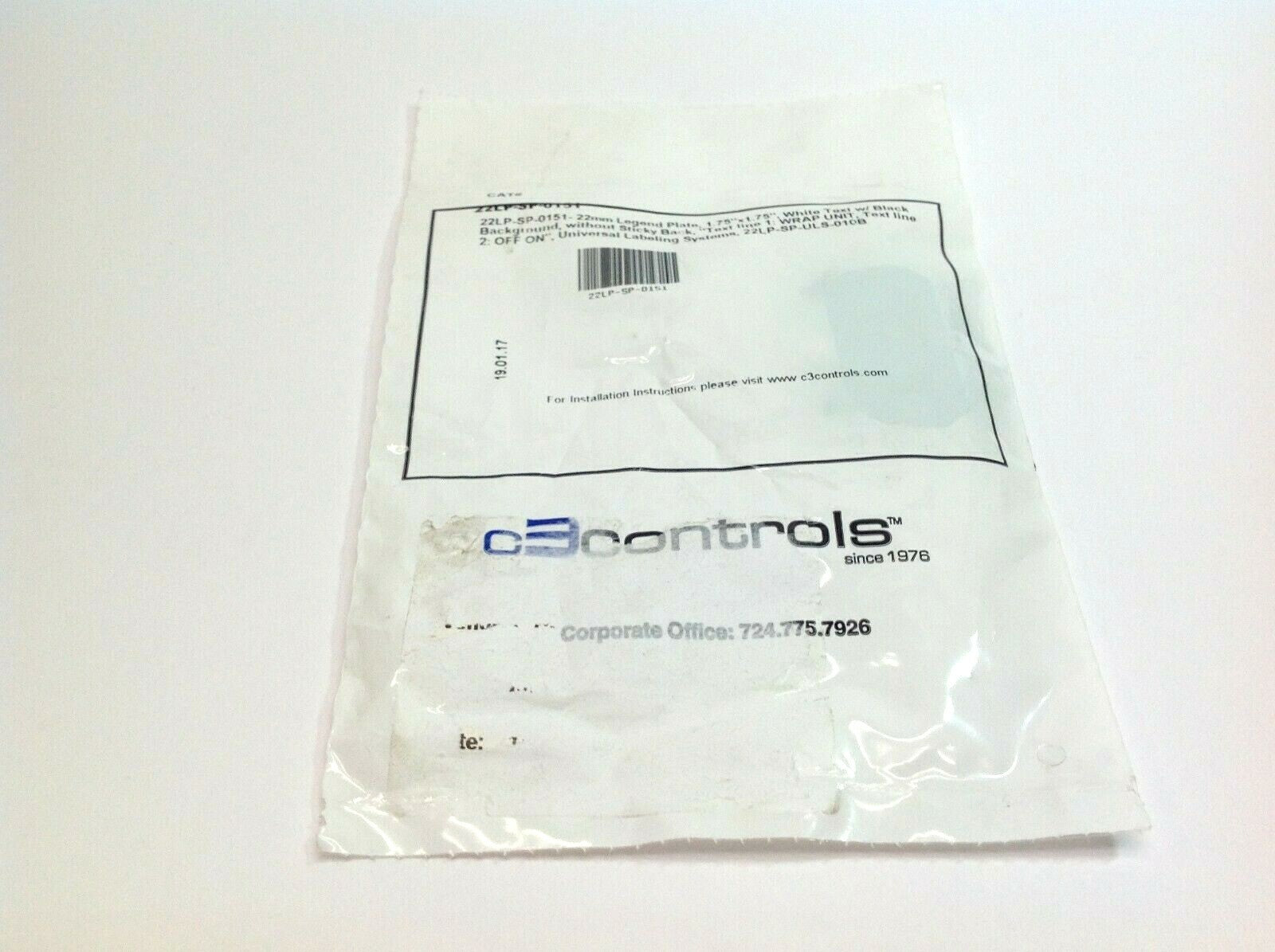 C3 Controls WNO Contact Block 22LP-SP-0151 - Maverick Industrial Sales