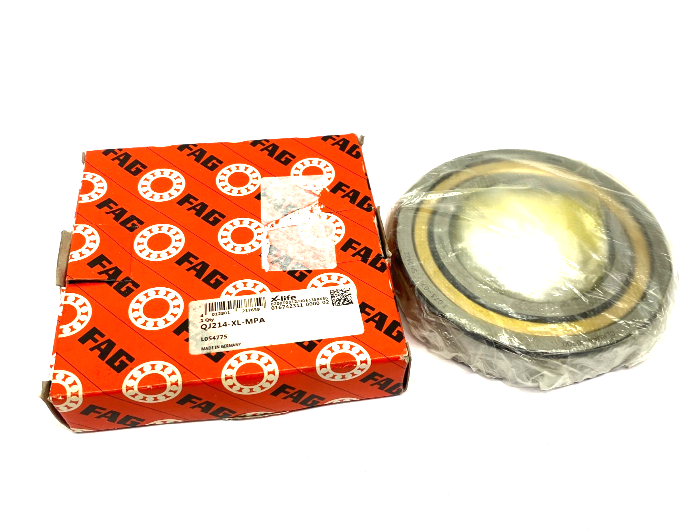 QJ214-XL-MPA | Fag X-life Four-Point Contact Bearing Solid Brass Cage 125mm OD - New – Open box - Maverick Industrial Sales