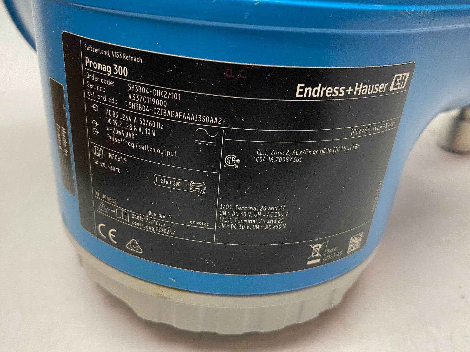 Endress+Hauser 5H3B04-DHK2/101 Promag Proline H 300 Electromagnetic Flowmeter - Maverick Industrial Sales