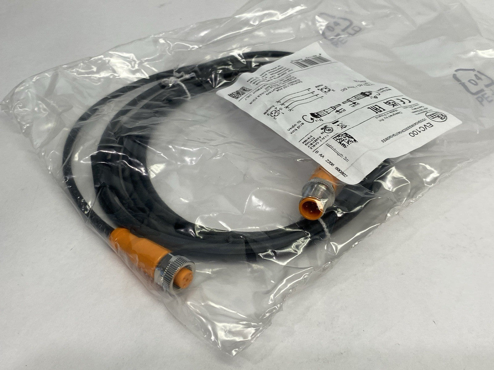 EVC100 | Ifm A-Coded Dbl-Ended Connection Cable VDOGH040MSS0003H04STGH040MSS - New - Maverick Industrial Sales