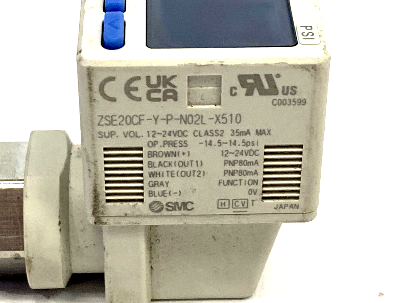 SMC ZSE20CF-Y-P-N02L-X510 Digital Vacuum Pressure Switch - Maverick Industrial Sales