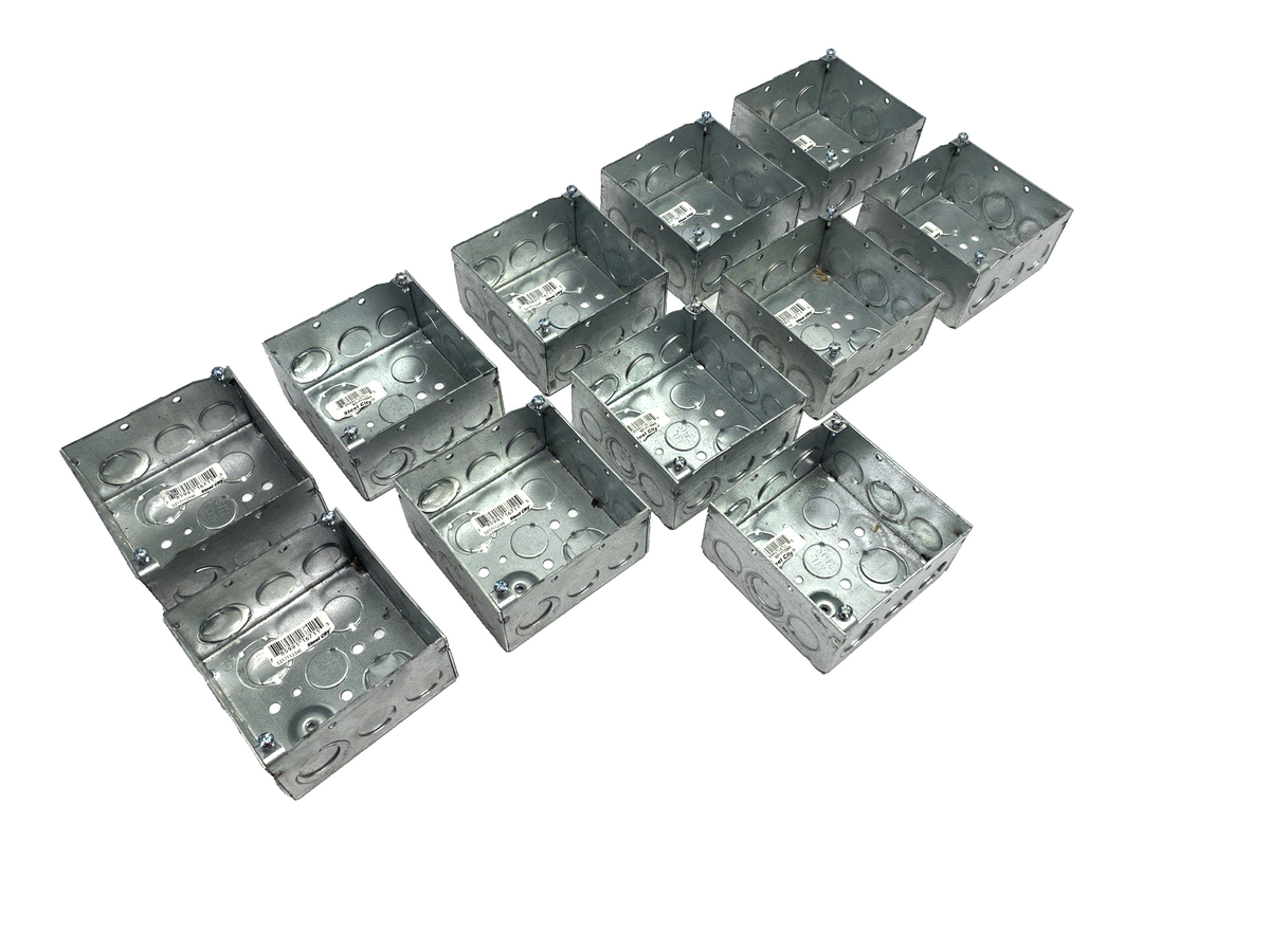 Steel City 521711234E Steel Outlet Box 4" x 2-1/8" D x 1/2" Knockouts LOT OF 11 - Maverick Industrial Sales