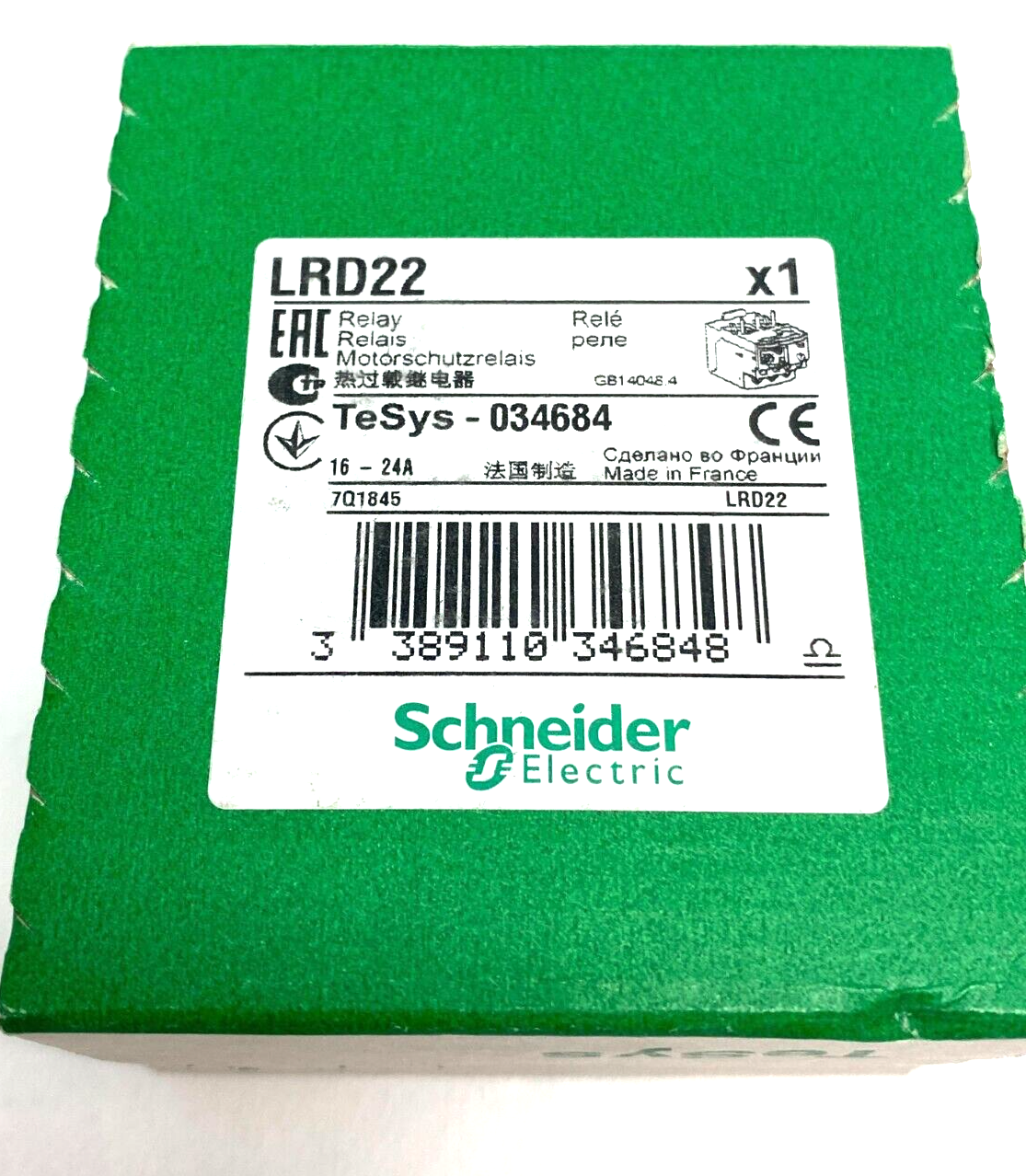 Schneider Electric LRD22 Thermal Overload Relay TeSys-034684 Beige Model - Maverick Industrial Sales
