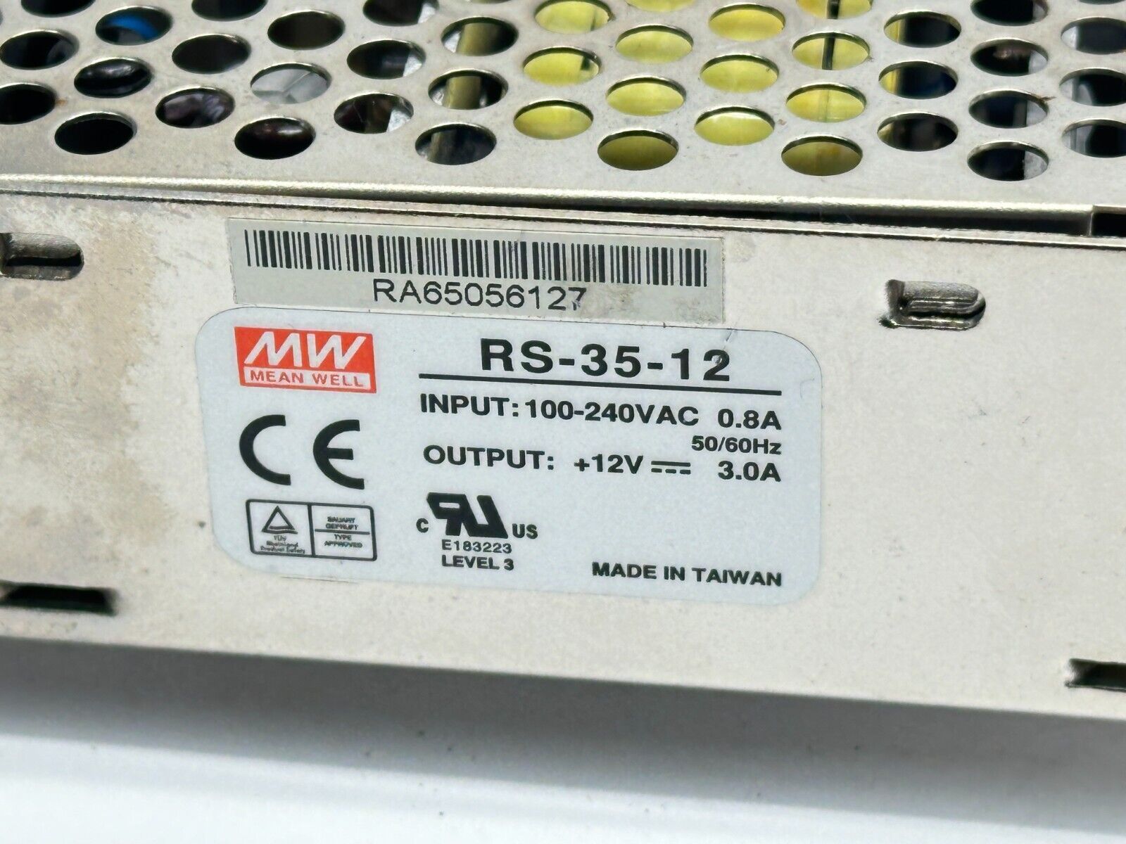 RS-35-12 | Mean Well Power Supply 100-240VAC Input / 12V Output DIN - Used - Maverick Industrial Sales