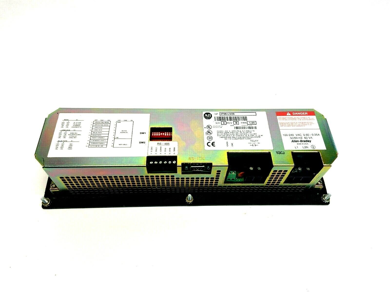 Allen Bradley 2706-LV2S Ser A DataLiner Rev B FRN 1.00 - Maverick Industrial Sales