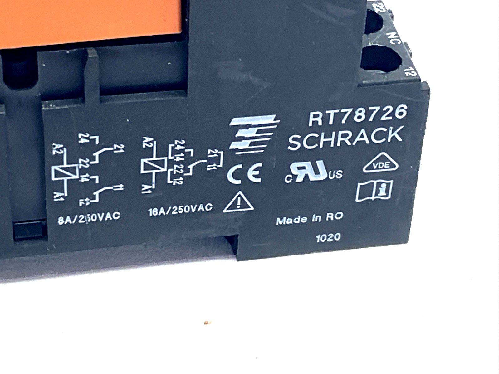 TE Schrack RTE24012 Relay 8A 12VDC, RT78726 Socket/Base LOT OF 3 - Maverick Industrial Sales