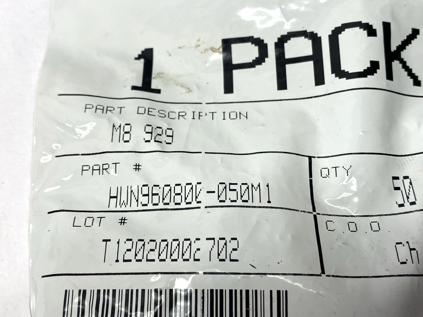 HWN960800-050M1 Hex Nut M8 929 PACKAGE OF 50 - Maverick Industrial Sales