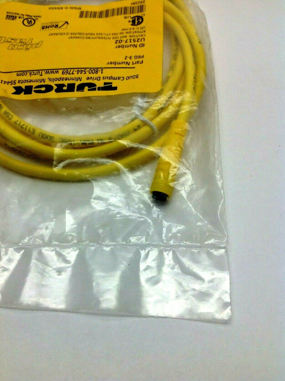 Turck PKG 3-2 U2517-02 Single Ended Female M8 Picofast - Maverick Industrial Sales