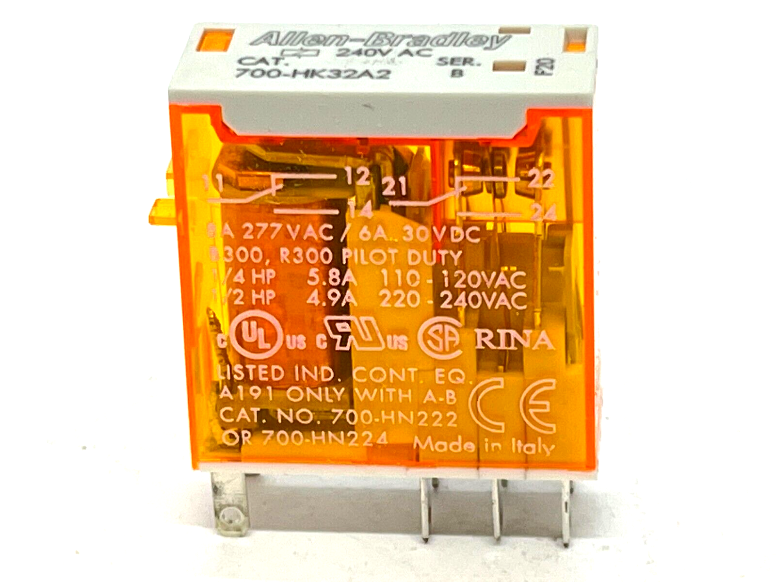 700-HK32A2 | Allen Bradley Ser B Powered Relay 8Pin 8A 277VC / 6A 30VDC - New – Open box - Maverick Industrial Sales