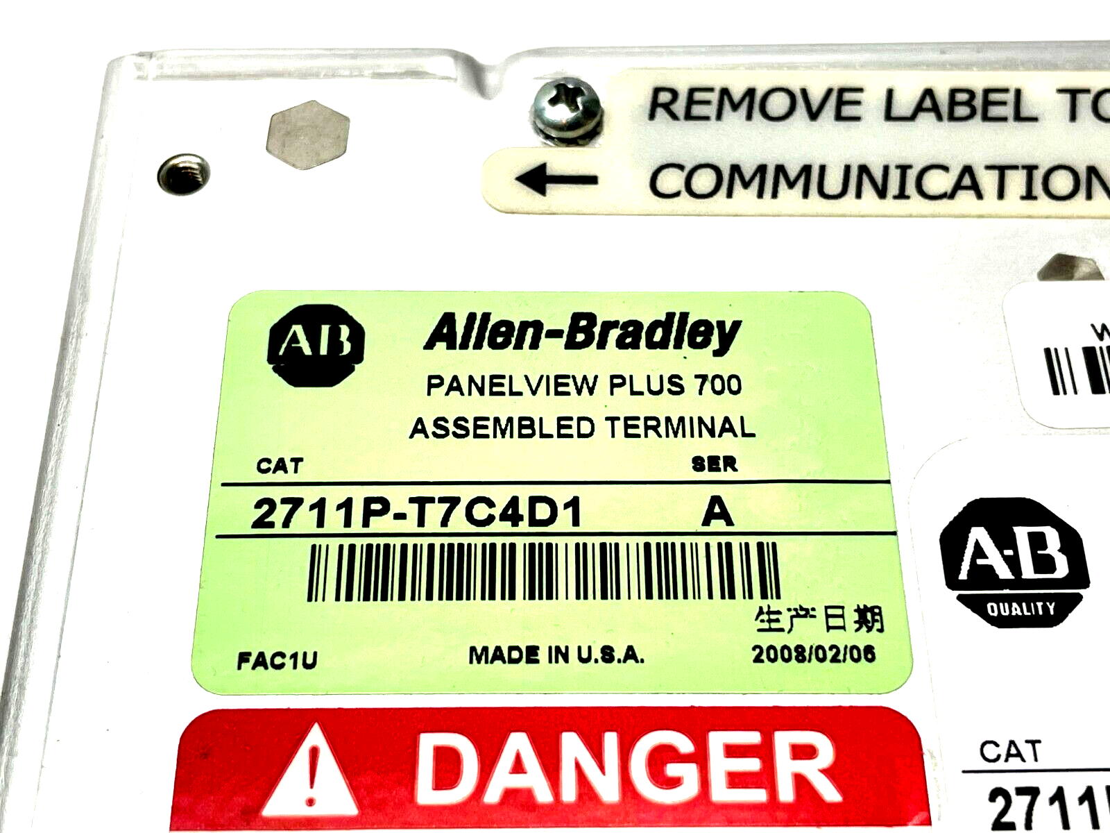 Allen Bradley 2711P-T7C4D1 Ser. A Panelview Plus 700 Touch HMI 2711P-RP1 Rev. B - Maverick Industrial Sales