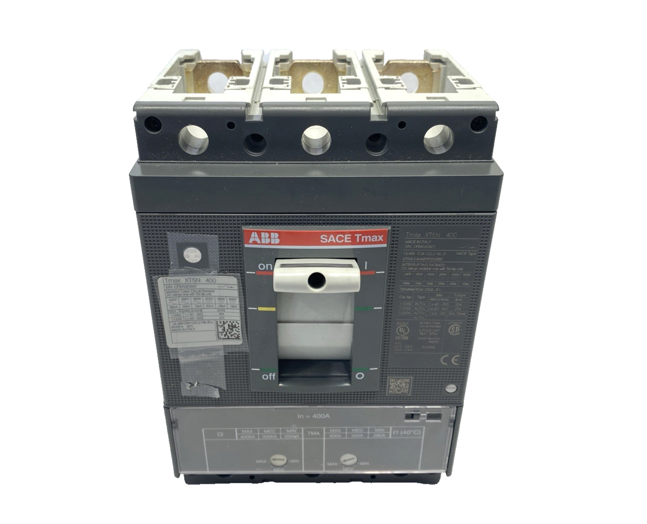 ABB XT5NU340ABFF000X00X XT5N 400 Circuit Breaker 3P 400A 1SDA102444R - Maverick Industrial Sales