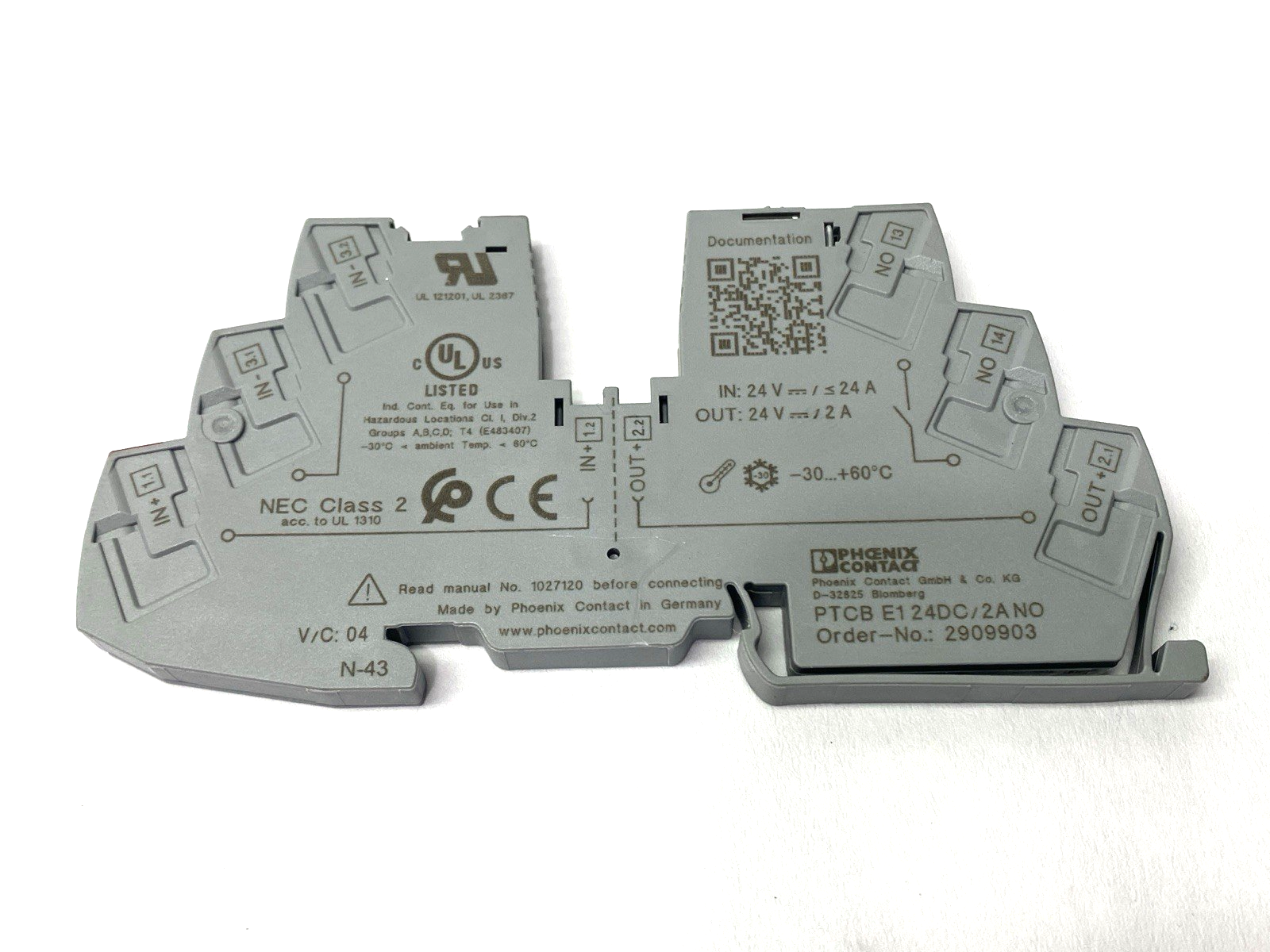 PTCB E1 24DC/2A NO | Phoenix Contact Electronic Circuit Breaker 2909903 LOT OF 2 - Used - Maverick Industrial Sales