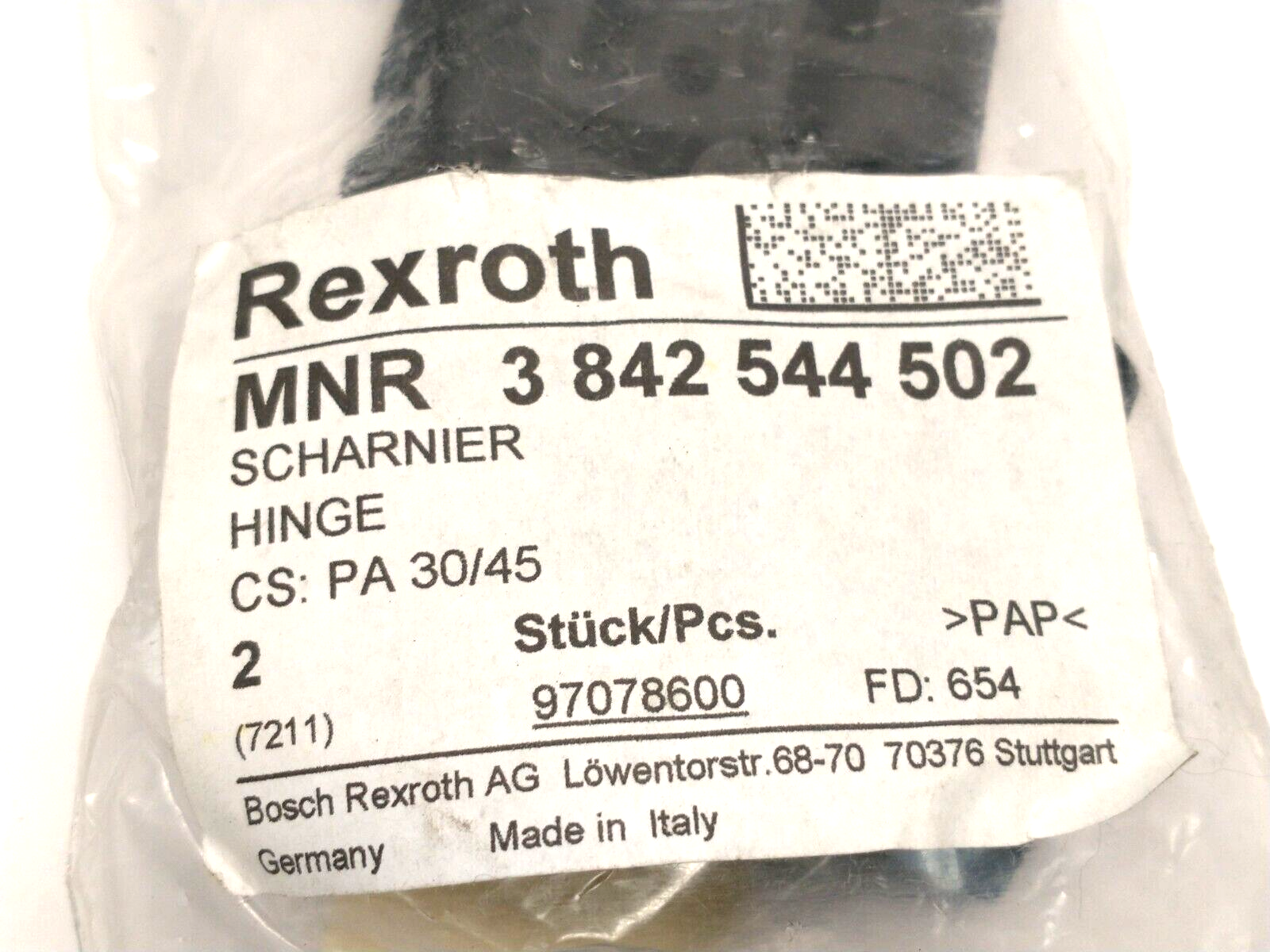 Bosch Rexroth 3842544502 Hinge PA 30/45 PACK OF 2 - Maverick Industrial Sales