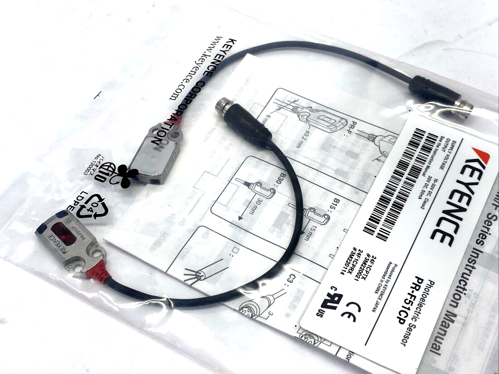 Keyence PR-F51CP Miniature Photoelectric Sensor, Transmitter & Receiver - Maverick Industrial Sales