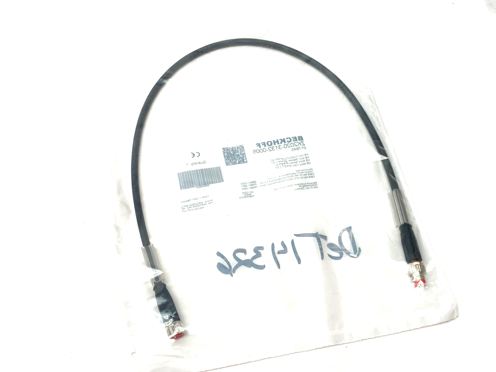 Beckhoff ZK2020-3132-0005 Double Ended Power Cable M8 4-Pos Male to Female - Maverick Industrial Sales