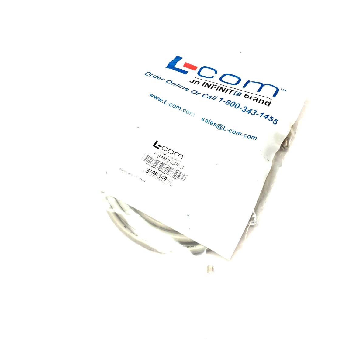 L-Com CSMN9MF-5 Deluxe Molded D-Sub Cable, DB9 Male / Female, 5.0 ft - Maverick Industrial Sales