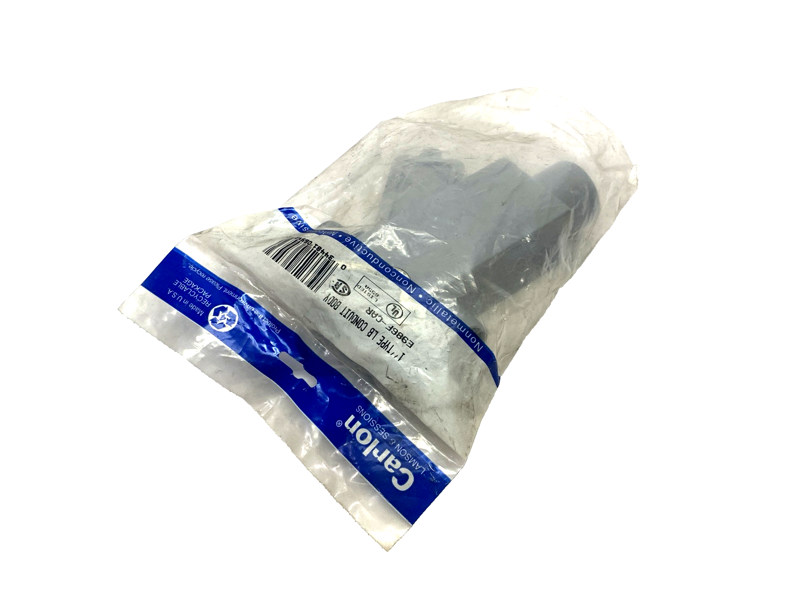 Carlon E986F-CAR LB-Type PVC Conduit Body 5-9/32" L x 1-3/4" W 1" Hub 6" OAL - Maverick Industrial Sales