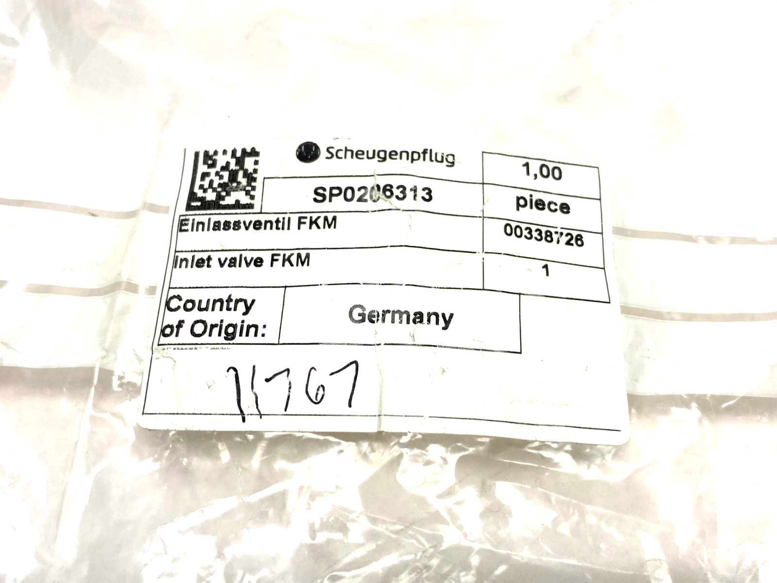 Scheugenpflug SP0206313 Inlet Valve FKM - Maverick Industrial Sales