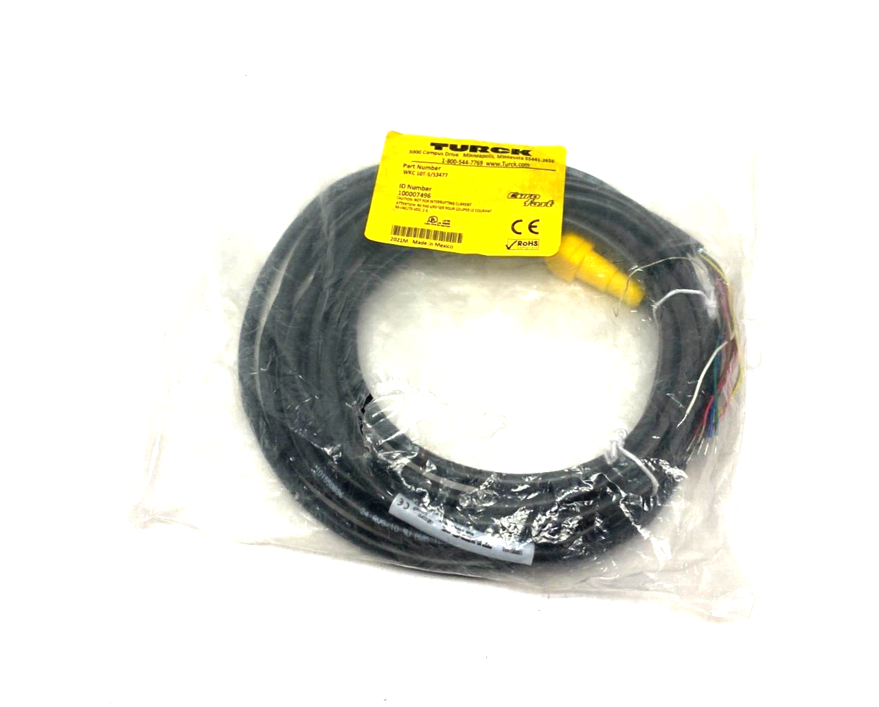 Turck WKC 10T-5/S3477 Eurofast Right Angle Single Ended Cordset 100007496 - Maverick Industrial Sales