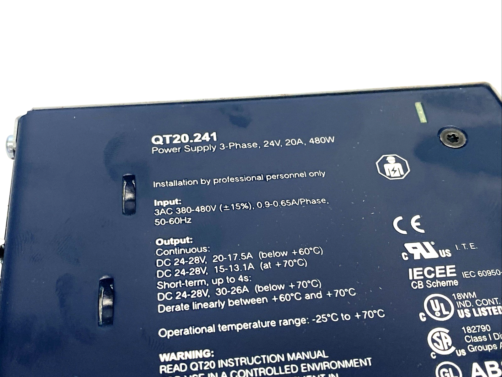 QT20.241 | Puls Power Supply 3PH 24 20A 480W, 3AC 380-480V - Used - Maverick Industrial Sales