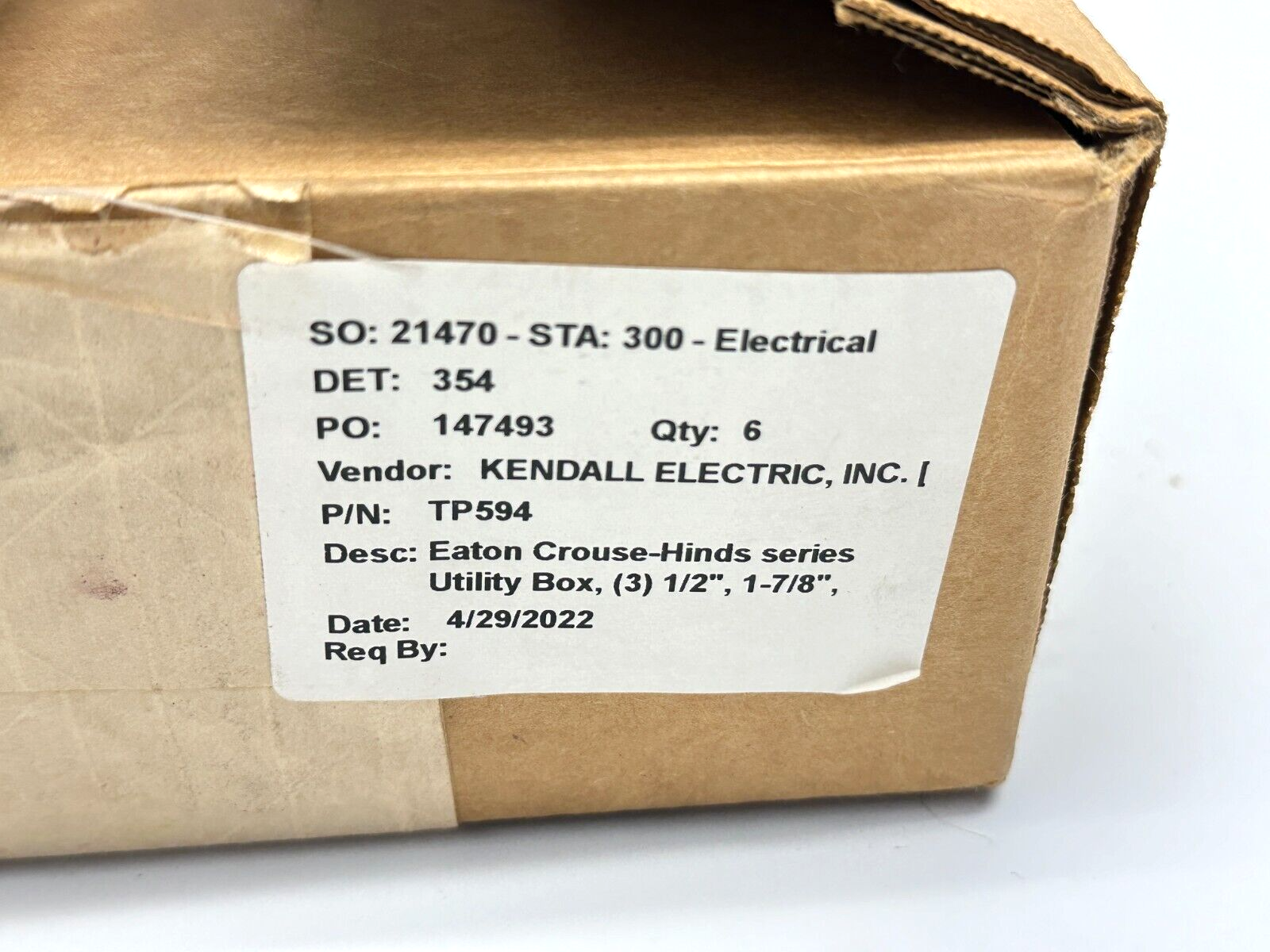 Eaton TP594 Crouse-Hinds Series Utility Box 1/2" 1-7/8" LOT OF 2 - Maverick Industrial Sales