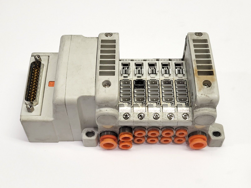 SMC VV5QC21-05N9PD0-S Solenoid Manifold 2000 Series 5 Port DIFFERENT A & B PORTS - Maverick Industrial Sales