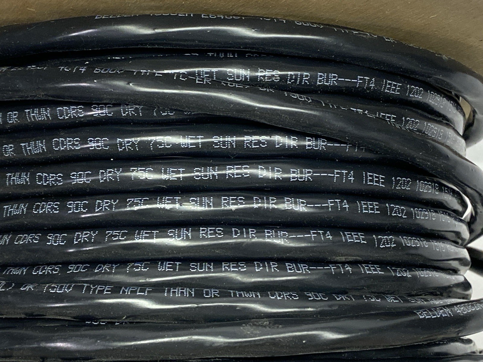 48082A | Belden Tray & TC Cable Blk PVC Jkt 4-Conductor 14AWG 600V SPOOL OF 120' - New – Open box - Maverick Industrial Sales