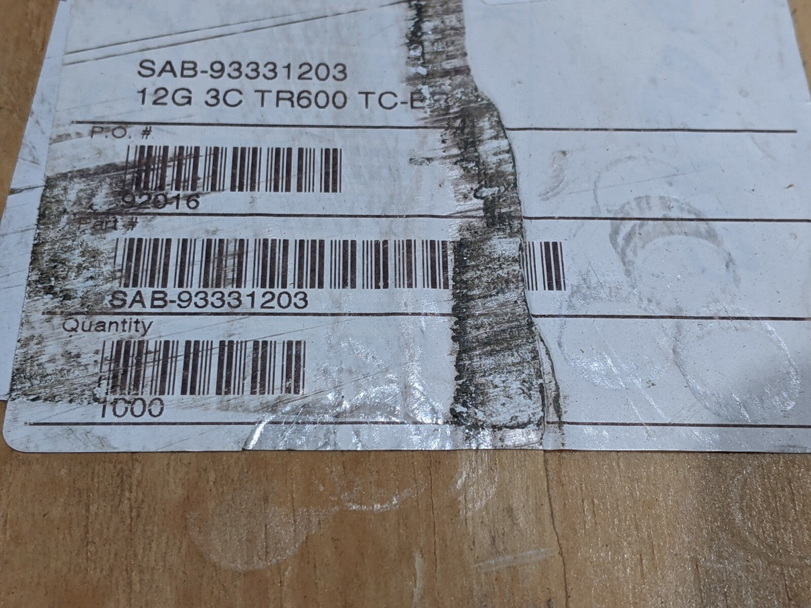 SAB 93331203 12 AWG 3C Motor Control Cable Wire LOT OF 10' FOOT - Maverick Industrial Sales