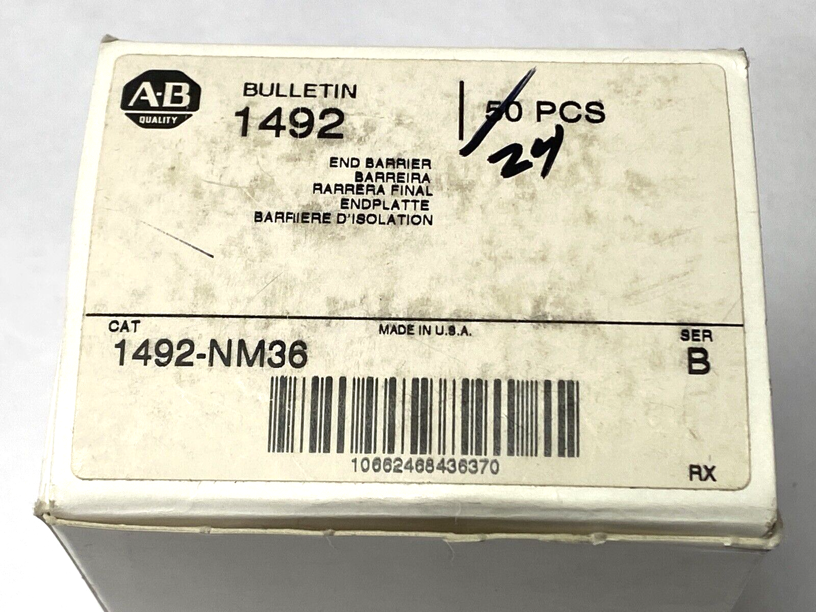 Allen Bradley 1492-NM36 Ser. B End Barrier LOT OF 24 - Maverick Industrial Sales